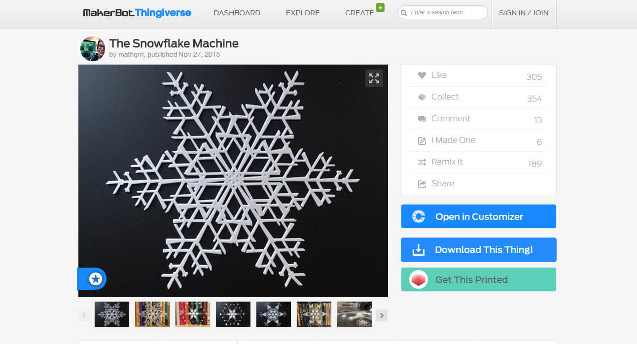 impresion3daily the snowflake machine
